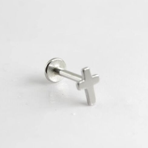 أعلى الصليب الإيمان Labret الغضروف الحلزون أقراط الفولاذ المقاوم للصدأ الزنمة الأنف ترصيع القرط مونرو الشفاه خواتم بار 6 مم 8 مم ميدوسا ثقب الجسم مجوهرات هدايا للنساء الفتيات الرجال 16G in Saudi Arabia