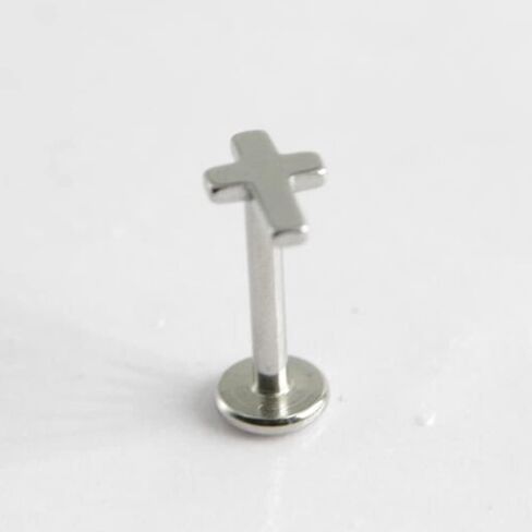 أعلى الصليب الإيمان Labret الغضروف الحلزون أقراط الفولاذ المقاوم للصدأ الزنمة الأنف ترصيع القرط مونرو الشفاه خواتم بار 6 مم 8 مم ميدوسا ثقب الجسم مجوهرات هدايا للنساء الفتيات الرجال 16G in Saudi Arabia