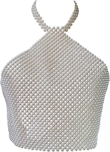 Bmirth لؤلؤة الجسم سلسلة مثير اللؤلؤ الصدرية سلسلة المحاصيل الأعلى مجوهرات للجسم الصيف شاطئ الجسم اكسسوارات صحن سلاسل الجسم الطرف in Kuwait