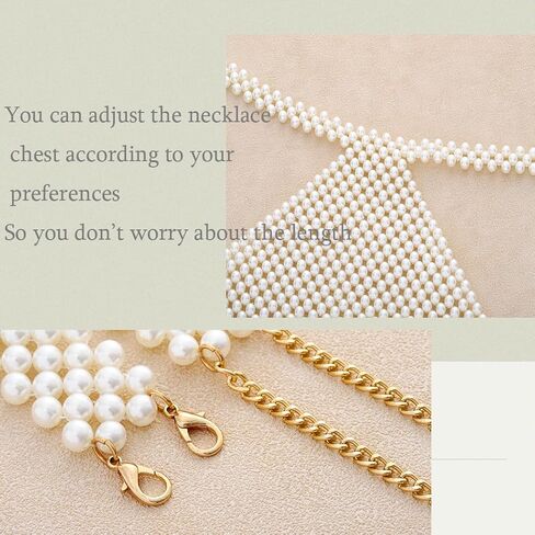 Bmirth لؤلؤة الجسم سلسلة مثير اللؤلؤ الصدرية سلسلة المحاصيل الأعلى مجوهرات للجسم الصيف شاطئ الجسم اكسسوارات صحن سلاسل الجسم الطرف in Kuwait