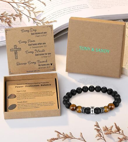 TONY & SANDY Valentines Day Gifts for Him Men Boys Cross Bracelet Cool Gifts for Teen Boys Son Grandson Nephew, Birthday Christmas Confirmation Easter Gifts for Teens Adults Teenage Boys in Saudi Arabia