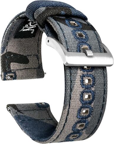 أحزمة ساعة بارتون القماشية المموهة سريعة الفك - اختر اللون والعرض - 18 مم، 19 مم، 20 مم، 21 مم، 22 مم، 23 مم، أو 24 مم in Kuwait