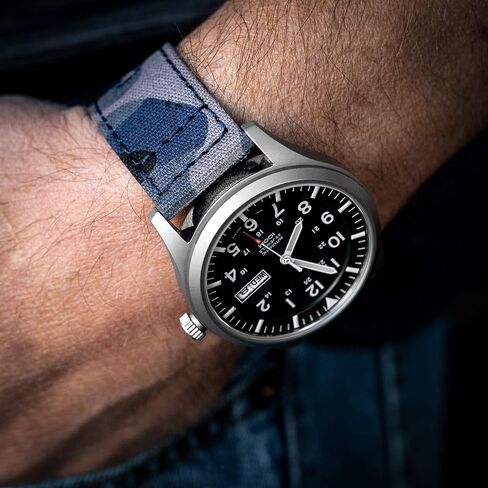 أحزمة ساعة بارتون القماشية المموهة سريعة الفك - اختر اللون والعرض - 18 مم، 19 مم، 20 مم، 21 مم، 22 مم، 23 مم، أو 24 مم in Kuwait