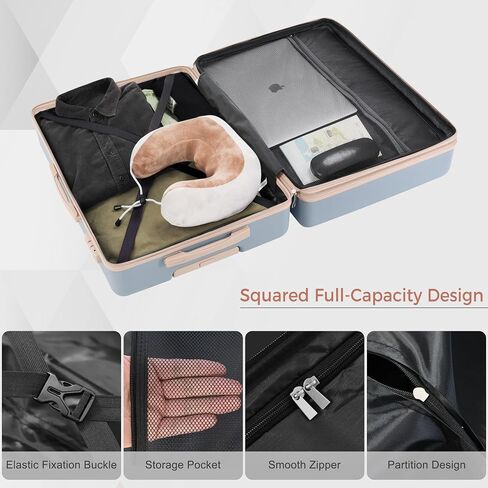 FridayParts Luggage Sets 3 Piece Suitcase Set 20/24/28,Carry on Luggage Airline Approved,Hard Case with Spinner Wheels, Light Blue in Saudi Arabia