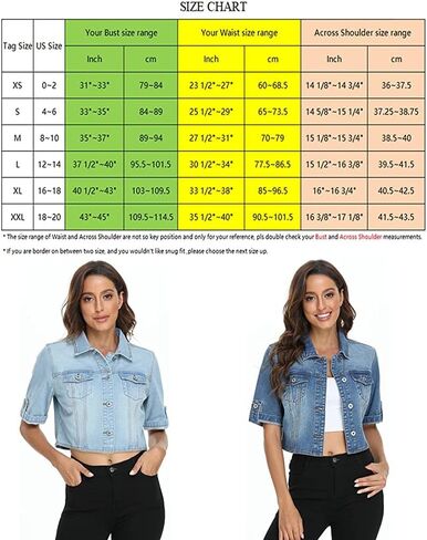 Dilgul Women's Denim Jacket Button Down Short Sleeve Cropped Jean Jacket Coat in Saudi Arabia