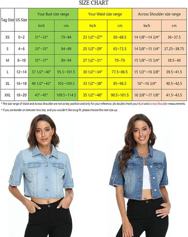 Dilgul Women's Denim Jacket Button Down Short Sleeve Cropped Jean Jacket Coat in Saudi Arabia