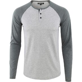DESPLATO Men's Casual Active Sports Raglan Long Sleeve Running Hiking Baseball Henley T Shirts in Kuwait