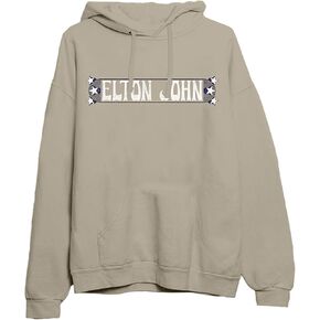 سترة بغطاء للرأس رمادية من Elton John - 2023 Troubadour LA 1970 Graphic Essentials Hoodie Sweatshirt in Kuwait