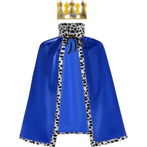yolsun Kids King Costume Cape with Crown Satin King Robe for Boys Halloween Prince Cosplay Costume in Kuwait