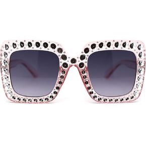 SA106 Kids Size Girls Bling Concave Engraving Iced Out Rectangular Butterfly Sunglasses in Kuwait