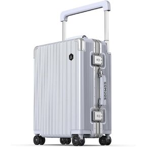 Carry on Luggage Airline Approved, Portable Luggage with 360°Spinner Wheels for Trips, Lightweight Suitcase with Front Pocket ＆ USB Port. (TB-01-Black)