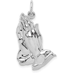 Diamond2Deal 14k White Gold Praying Hands Pendant Fine Jewelry for Women in Saudi Arabia
