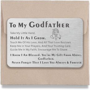 هدايا JAmuruwt Godfather من Godchild Goddaughter Godson Metal Wallet إدراج بطاقة العراب اقتراح الهدايا هدية لعيد ميلاد الأب الروحي وعيد الأب وعيد الميلاد وعيد الشكر in Kuwait