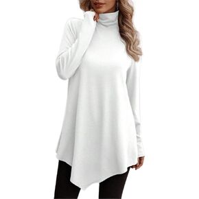 Turtle Neck Shirts for Women Long Sleeve Tunic Tops to Wear with Leggings Dressy Casual Fall Clothes 2024 in Kuwait