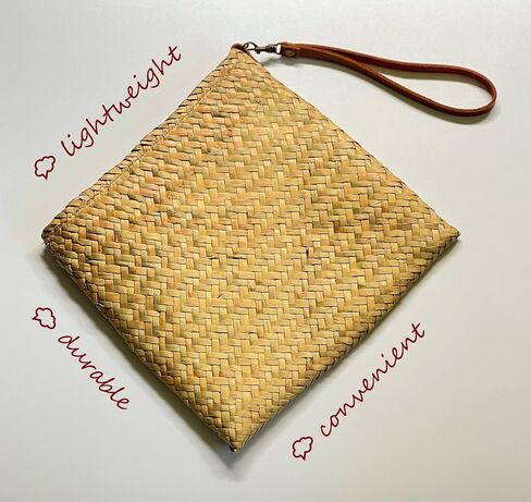 ViJade Handmade Seagrass Woven Straw Wallet Purse Handbag with Fabric Lining for Varied Occasions and Lifestyles in Saudi Arabia