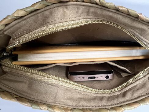 ViJade Handmade Seagrass Woven Straw Wallet Purse Handbag with Fabric Lining for Varied Occasions and Lifestyles in Saudi Arabia