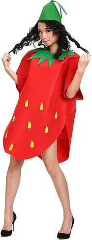 La moriposa Unisex Kids Halloween Pumpkin Strawberry Apple Watermelon Tree Costume Dress Set Fruits Costume Suit with Hat in Saudi Arabia