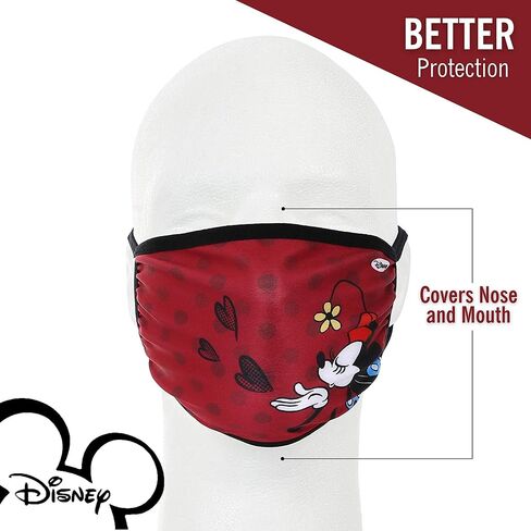 كونسبت ون قناع وجه منقط وكيسز بتصميم ميني ماوس من ديزني، متعدد الالوان، قطعة واحدة (عبوة من قطعة واحدة) in Kuwait
