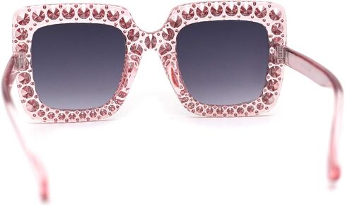 SA106 Kids Size Girls Bling Concave Engraving Iced Out Rectangular Butterfly Sunglasses in Kuwait