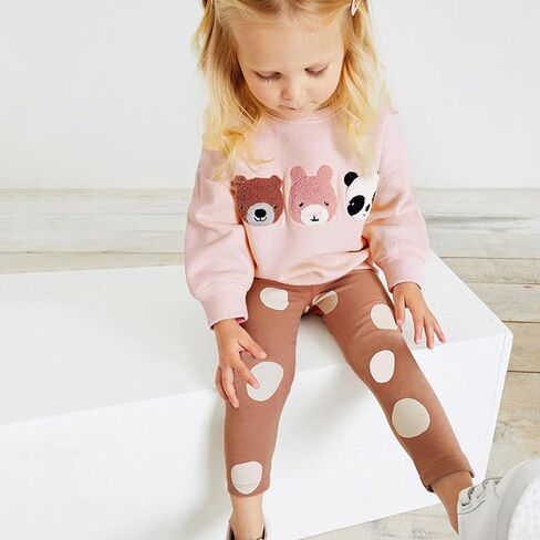 طفل الفتيات الصغيرات وتتسابق 2 قطعة طفل طويل الأكمام البلوز طماق الخريف والشتاء ملابس لطيف فستان أطفال مع سروال داخلي 2-6Y in Kuwait