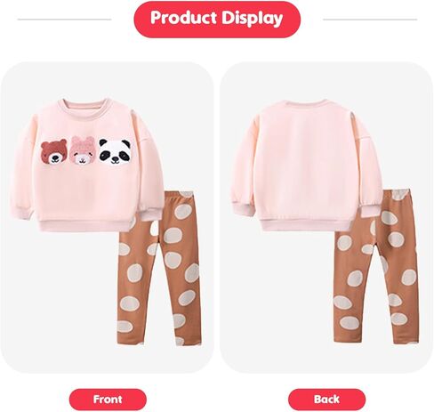 طفل الفتيات الصغيرات وتتسابق 2 قطعة طفل طويل الأكمام البلوز طماق الخريف والشتاء ملابس لطيف فستان أطفال مع سروال داخلي 2-6Y in Kuwait