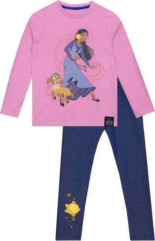Disney Wish Girls Top And Leggings Set | Asha And Wish Coordinating Outfit | Girls' Clothing Sets in Saudi Arabia