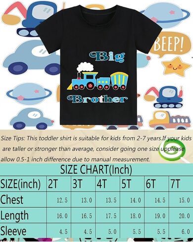 قميص Big Brother للأولاد الصغار تمت ترقيته إلى قمصان Big Bro Monster Truck Dino للأطفال الأولاد من عمر 2 إلى 7 سنوات in Kuwait