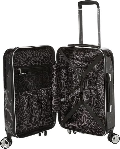 BEBE Luggage Reyna Hardside Carry-on Spinner, Black Marble, One Size in Saudi Arabia