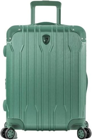 Heys Xtrak 21-Inch Expandable, Lightweight Carry-On Luggage with TSA Combination Lock, Push Button Telescopic Handle System and Spinner Wheels (Midnight Green) in Kuwait