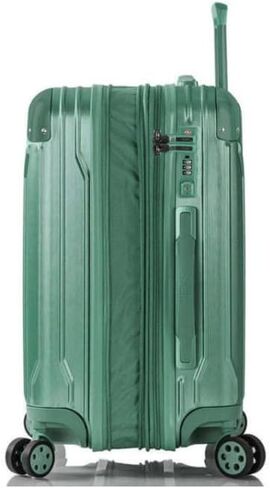 Heys Xtrak 21-Inch Expandable, Lightweight Carry-On Luggage with TSA Combination Lock, Push Button Telescopic Handle System and Spinner Wheels (Midnight Green) in Kuwait