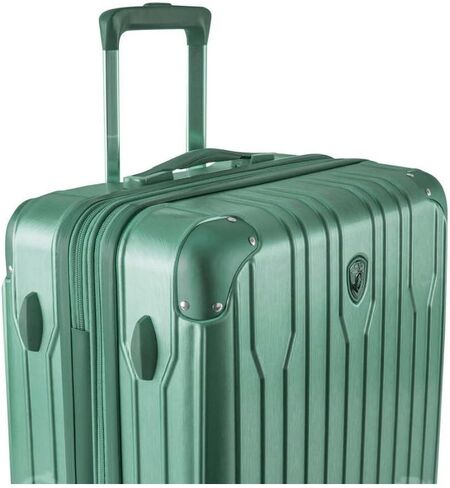 Heys Xtrak 21-Inch Expandable, Lightweight Carry-On Luggage with TSA Combination Lock, Push Button Telescopic Handle System and Spinner Wheels (Midnight Green) in Kuwait