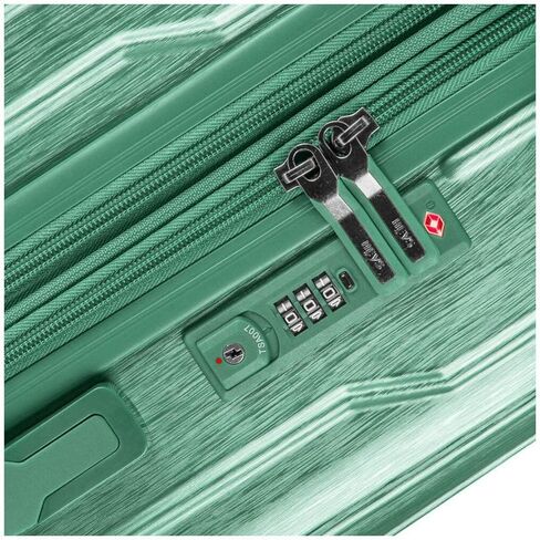 Heys Xtrak 21-Inch Expandable, Lightweight Carry-On Luggage with TSA Combination Lock, Push Button Telescopic Handle System and Spinner Wheels (Midnight Green) in Kuwait