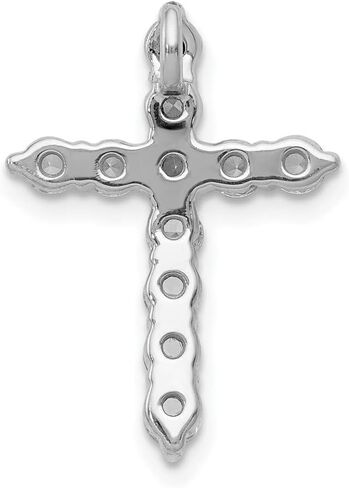 Diamond2Deal 10k or 14k White Gold 3/4ct. Natural Diamond Cross Chain Slide Pendant Fine Jewelry Gift for Women in Saudi Arabia