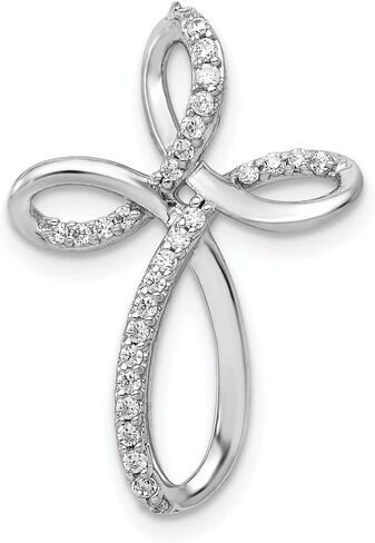 Diamond2Deal ذهب أصفر عيار 10 أو 14 قيراط 1/6 قيراط. الماس عبر سلسلة الشريحة قلادة المجوهرات الجميلة هدية للنساء in Kuwait