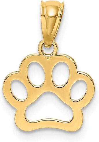 Solid 14k Yellow Gold Dog Paw Pendant Charm in Saudi Arabia