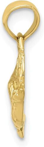 Solid 10k Yellow Gold Flying Dove Pendant Charm in Saudi Arabia
