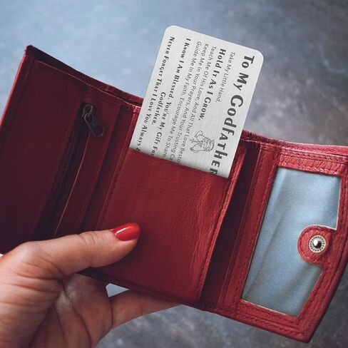 هدايا JAmuruwt Godfather من Godchild Goddaughter Godson Metal Wallet إدراج بطاقة العراب اقتراح الهدايا هدية لعيد ميلاد الأب الروحي وعيد الأب وعيد الميلاد وعيد الشكر in Kuwait