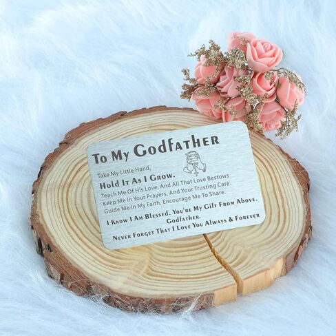 هدايا JAmuruwt Godfather من Godchild Goddaughter Godson Metal Wallet إدراج بطاقة العراب اقتراح الهدايا هدية لعيد ميلاد الأب الروحي وعيد الأب وعيد الميلاد وعيد الشكر in Kuwait