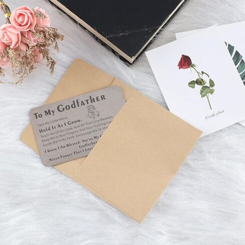 هدايا JAmuruwt Godfather من Godchild Goddaughter Godson Metal Wallet إدراج بطاقة العراب اقتراح الهدايا هدية لعيد ميلاد الأب الروحي وعيد الأب وعيد الميلاد وعيد الشكر in Kuwait
