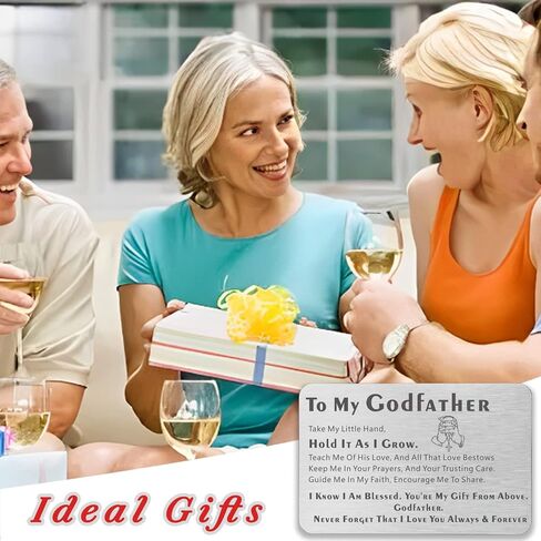 هدايا JAmuruwt Godfather من Godchild Goddaughter Godson Metal Wallet إدراج بطاقة العراب اقتراح الهدايا هدية لعيد ميلاد الأب الروحي وعيد الأب وعيد الميلاد وعيد الشكر in Kuwait