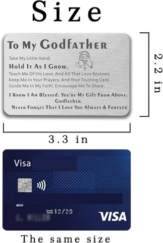 هدايا JAmuruwt Godfather من Godchild Goddaughter Godson Metal Wallet إدراج بطاقة العراب اقتراح الهدايا هدية لعيد ميلاد الأب الروحي وعيد الأب وعيد الميلاد وعيد الشكر in Kuwait
