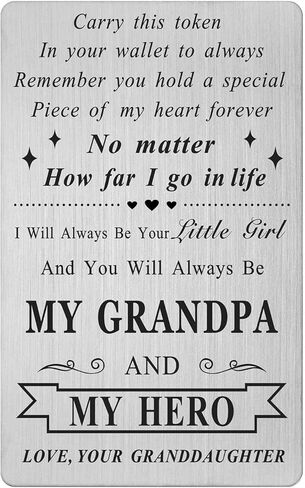 LGQDYMZ Grandpa Birthday Card Gifts - Grandpa Birthday Wallet Cards Gift from Granddaughter Grandkids in Kuwait