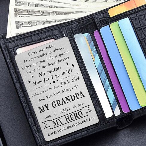 LGQDYMZ Grandpa Birthday Card Gifts - Grandpa Birthday Wallet Cards Gift from Granddaughter Grandkids in Kuwait