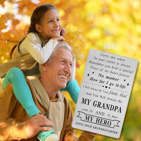 LGQDYMZ Grandpa Birthday Card Gifts - Grandpa Birthday Wallet Cards Gift from Granddaughter Grandkids in Kuwait