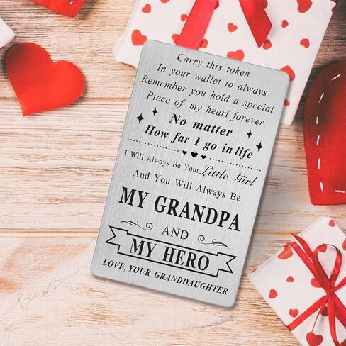 LGQDYMZ Grandpa Birthday Card Gifts - Grandpa Birthday Wallet Cards Gift from Granddaughter Grandkids in Kuwait