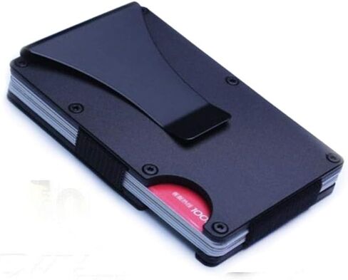 Metal Card Holder Money Clip, Golden^Li RFID Blocking Slim Carbon Fiber Wallet Minimalist Credit ID Card Holder for Men in Saudi Arabia
