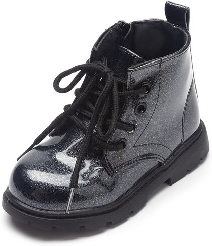 أحذية Mesiiloly للأطفال الصغار مع سحاب جانبي للأطفال، أحذية كاحل لامعة مقاومة للماء للأولاد والبنات in Kuwait