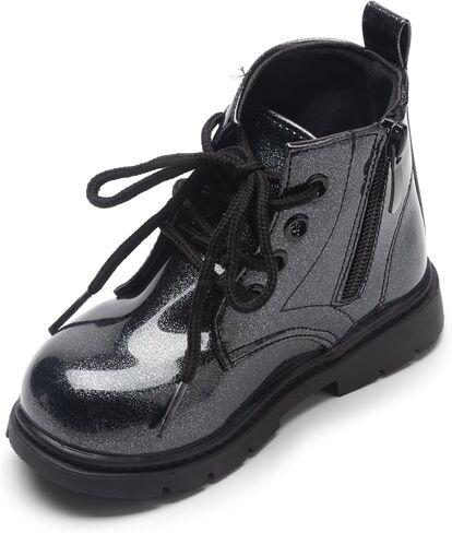 أحذية Mesiiloly للأطفال الصغار مع سحاب جانبي للأطفال، أحذية كاحل لامعة مقاومة للماء للأولاد والبنات in Kuwait