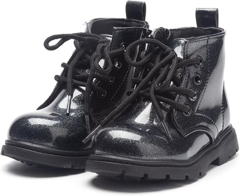 أحذية Mesiiloly للأطفال الصغار مع سحاب جانبي للأطفال، أحذية كاحل لامعة مقاومة للماء للأولاد والبنات in Kuwait