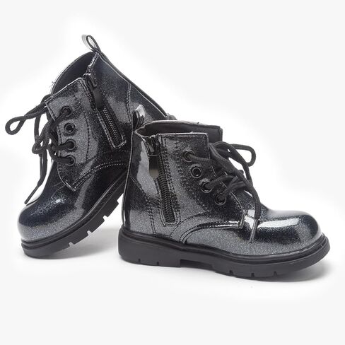 أحذية Mesiiloly للأطفال الصغار مع سحاب جانبي للأطفال، أحذية كاحل لامعة مقاومة للماء للأولاد والبنات in Kuwait